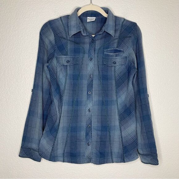 Columbia Women’s Plaid Flannel Button Down Shirt - Picture 1 of 12